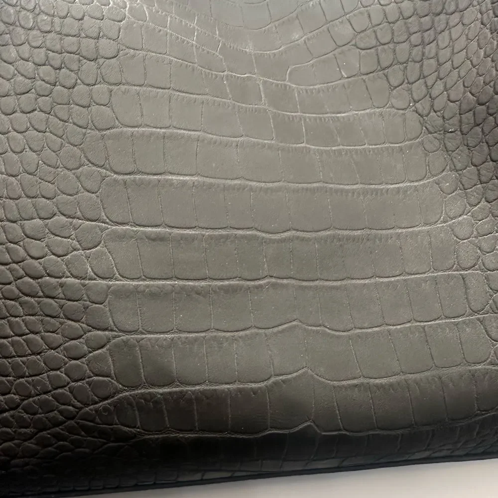 LALO handbag Black Crocodile-Embossed Tote Italian Handbag NWOT